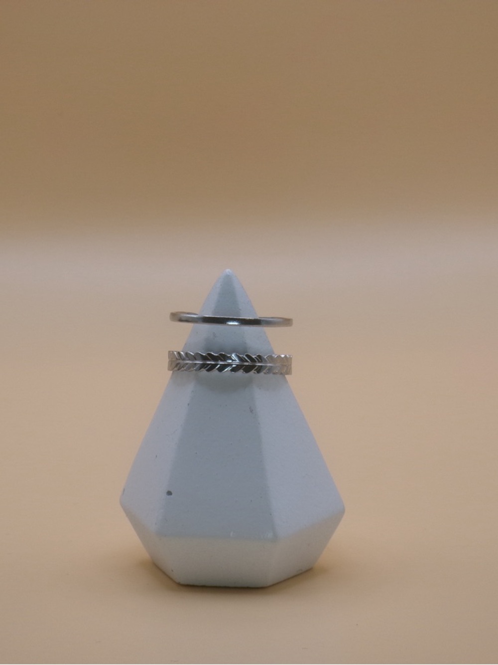 Adjustable Delicate Silvery Stacked Women's Ring